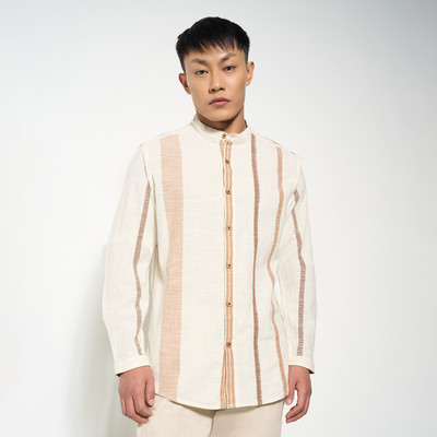 7 Alt by Pantaloons Men Solid Casual White Shirt