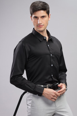 Shardhaent Men Solid Formal Black Shirt