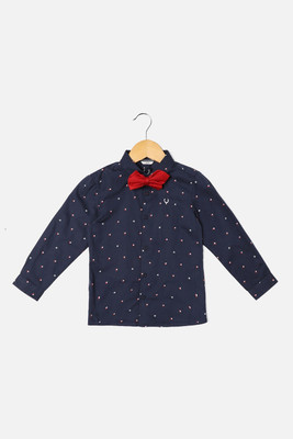 Allen Solly Boys Printed Casual Dark Blue Shirt