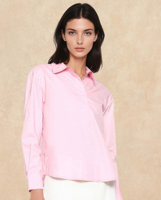 RAREISM Women Solid Formal Pink Shirt