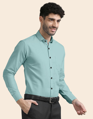 ZUNIYA COLLECTION Men Solid Casual Green Shirt