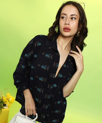 CAMPUS SUTRA Women Solid Casual Black Shirt