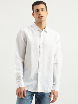 United Colors of Benetton Men Solid Casual White Shirt