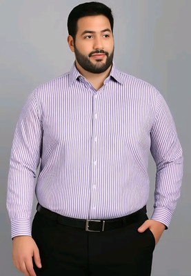 JILANI TRADERS Men Striped Formal Purple Shirt