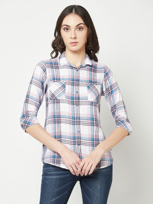 CRIMSOUNE CLUB Women Checkered Casual Multicolor Shirt