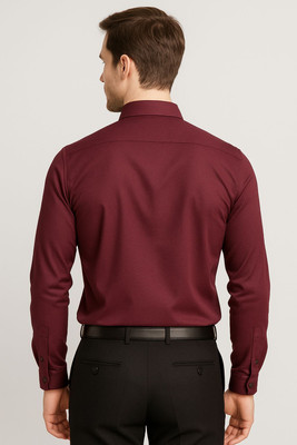 OFFICER CHOICE Men Solid Formal Maroon Shirt