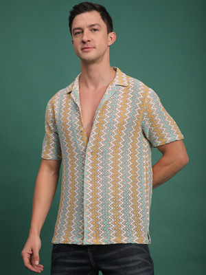 Voroxy Men Striped Casual Multicolor Shirt