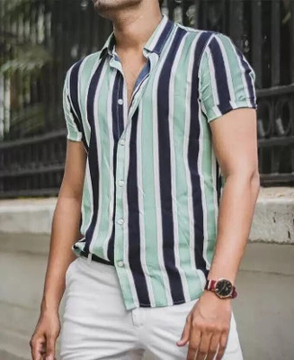 Nik Men Striped Casual Multicolor Shirt