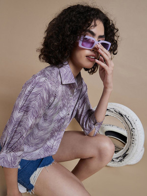 CORSICA Women Striped Casual Purple Shirt