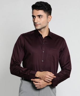 ARROW Men Solid Formal Maroon Shirt