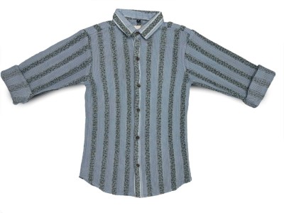 solenclothing Boys Striped Casual Grey Shirt