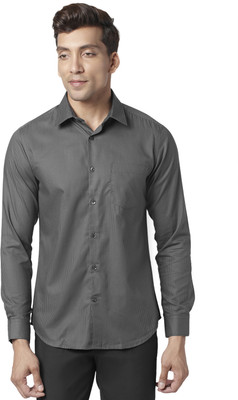 Byford by Pantaloons Men Striped Casual Grey Shirt