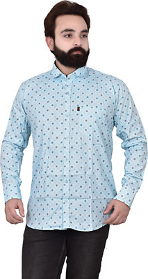 Arthz Fashion Trend Men Printed Casual Blue Shirt