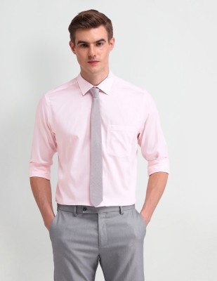 ARROW Men Solid Formal Pink Shirt