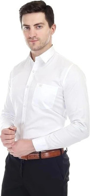 XJARVIS Men Solid Formal White Shirt