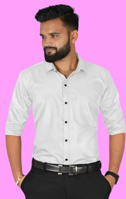 HENDRIX FASHION Men Solid Casual White Shirt