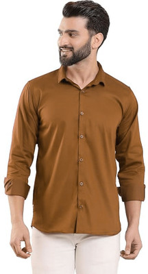METRONAUT Men Solid Casual Gold Shirt