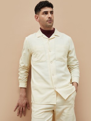 CODE by Lifestyle Men Solid Casual Beige Shirt