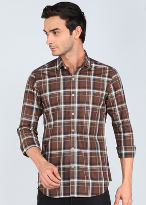 INTEGRITI Men Checkered Casual Red Shirt