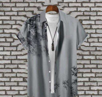 Varni Creation Men Printed Casual Grey Shirt