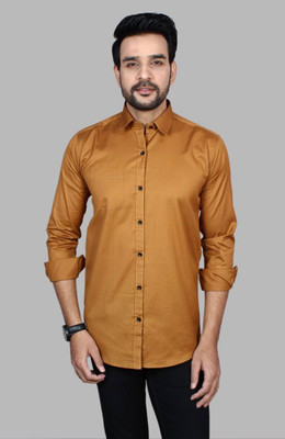 SNWARIYA Men Solid Casual Khaki Shirt