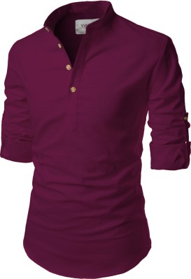 Vida Loca Men Solid Casual Purple Shirt