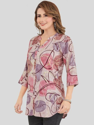 KAUTAQI Women Floral Print Casual Multicolor Shirt