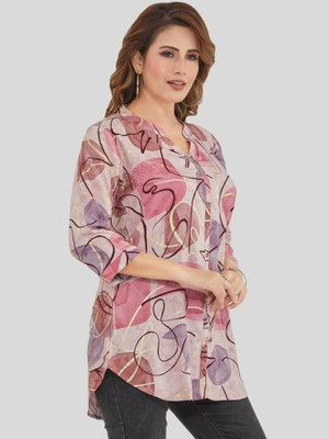 KALLAXI Women Printed Casual Multicolor Shirt