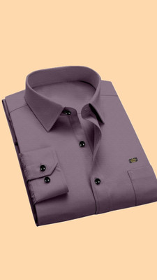 ALVIN ENTERPRISE Men Solid Casual Purple Shirt