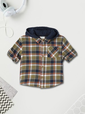 MAX Baby Boys Printed Casual Green Shirt