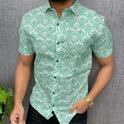 hiyansh fashion Men Printed Party Green Shirt