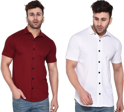 GEUM Men Solid Formal Multicolor Shirt(Pack of 2)