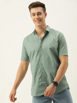 Mast & Harbour Men Solid Casual Light Green Shirt