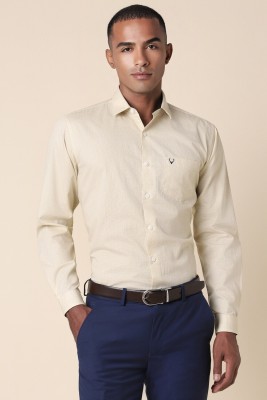 Allen Solly Men Self Design Formal Cream Shirt