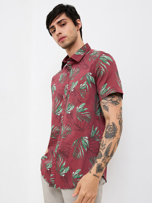 Spykar Men Printed Casual Red Shirt