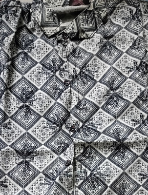 Roy and brother Men Printed Casual White, Black Shirt