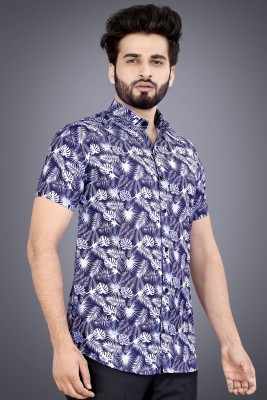 SPOQUE Men Printed Casual Purple Shirt