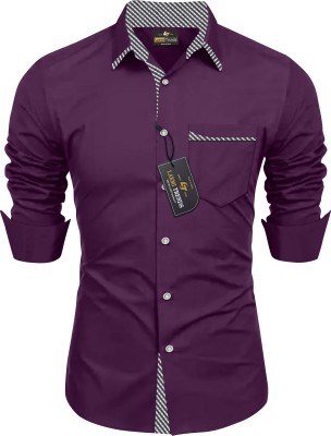 Shreehari Fashion Men Solid Casual Purple Shirt