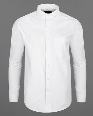 HOC Men Solid Formal White Shirt