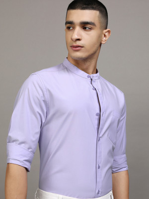 HIGHLANDER Men Solid Casual Purple Shirt