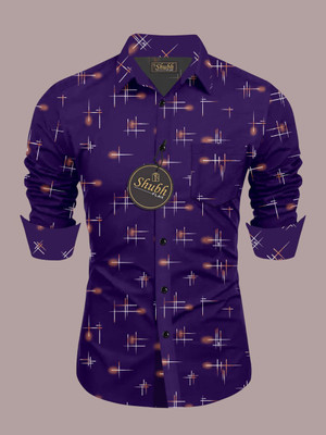 SHLOK TREND Men Solid Casual Purple Shirt