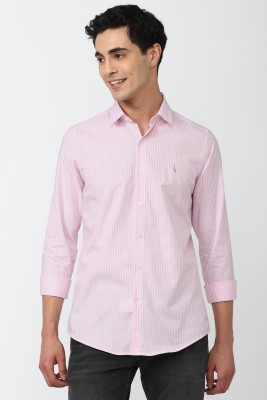 Simon Carter London Men Striped Casual Pink Shirt