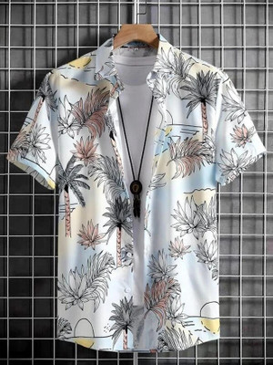 Leriya Fashion Men Self Design Casual White Shirt