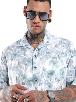WROGN Men Printed Casual Blue Shirt