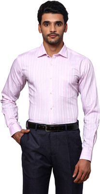 PARK AVENUE Men Striped Formal Red Shirt