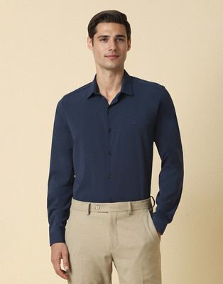 Allen Solly Men Solid Formal Dark Blue Shirt