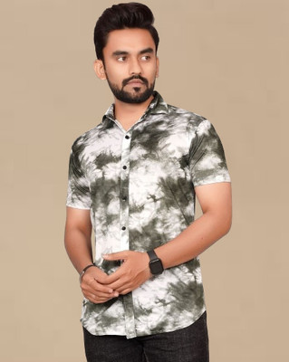 METRONAUT Men Printed Casual Green Shirt