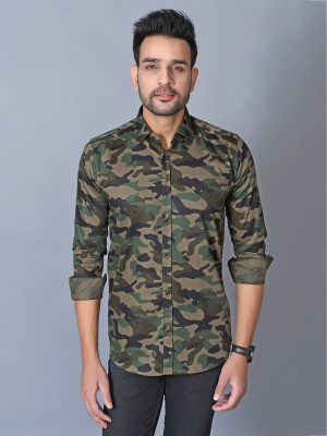 Pactimo Men Military Camouflage Casual Multicolor Shirt