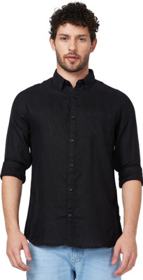 Spykar Men Solid Casual Black Shirt