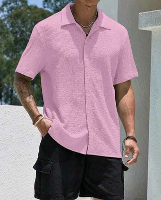 Manamrut Men Self Design Casual Pink Shirt